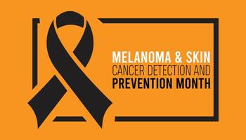 melanoma y piel cáncer detección y prevención mes observado cada año en mayo. modelo para fondo, bandera, tarjeta, póster con texto inscripción. vector