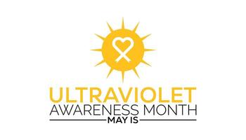 ultraviolet awareness month observed every year in May. Template for background, banner, card, poster with text inscription. vector