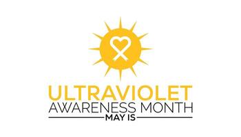 ultraviolet awareness month observed every year in May. Template for background, banner, card, poster with text inscription. vector