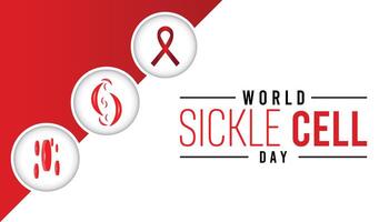 World Sickle Cell day observed every year in June. Template for background, banner, card, poster with text inscription. vector