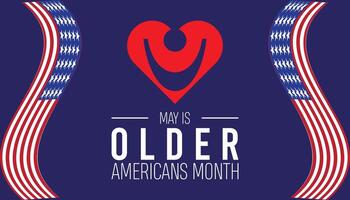 Older Americans Month observed every year in May. Template for background, banner, card, poster with text inscription. vector