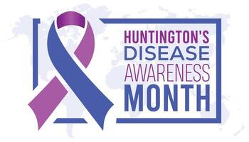 Huntington's Disease Awareness Month observed every year in May. Template for background, banner, card, poster with text inscription. vector