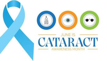 Cataract Awareness Month observed every year in June. Template for background, banner, card, poster with text inscription. vector