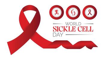 World Sickle Cell day observed every year in June. Template for background, banner, card, poster with text inscription. vector