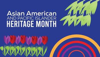 Asian American and Pacific Islander Heritage Month observed every year in May. Template for background, banner, card, poster with text inscription. vector