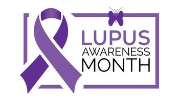 lupus conciencia mes observado cada año en mayo. modelo para fondo, bandera, tarjeta, póster con texto inscripción. vector