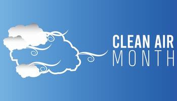 National Clean Air Month observed every year in May. Template for background, banner, card, poster with text inscription. vector