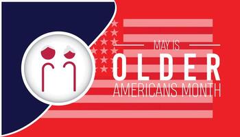 Older Americans Month observed every year in May. Template for background, banner, card, poster with text inscription. vector