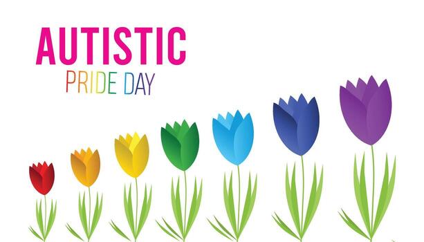 Autistic Pride Day observed every year in June. Template for background, banner, card, poster with text inscription. vector