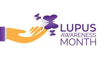 Lupus Awareness Month observed every year in May. Template for background, banner, card, poster with text inscription. vector