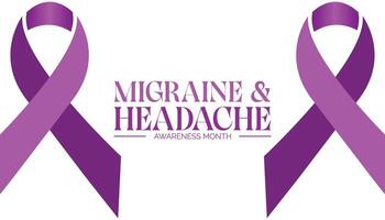 Migraine AND Headache awareness month observed every year in June. Template for background, banner, card, poster with text inscription. vector