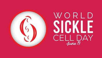 World Sickle Cell day observed every year in June. Template for background, banner, card, poster with text inscription. vector