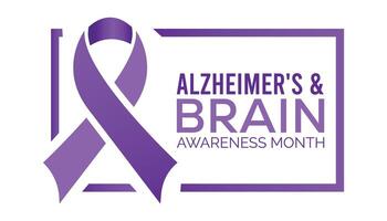 Alzheimer's and brain awareness month observed every year in June. Template for background, banner, card, poster with text inscription. vector