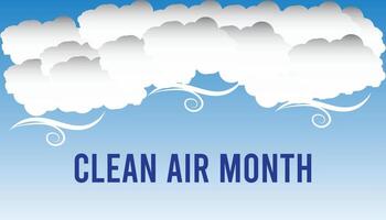 National Clean Air Month observed every year in May. Template for background, banner, card, poster with text inscription. vector