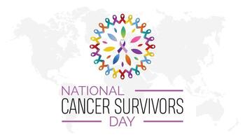 National Cancer Survivors Day observed every year in June. Template for background, banner, card, poster with text inscription. vector