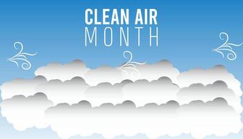 National Clean Air Month observed every year in May. Template for background, banner, card, poster with text inscription. vector