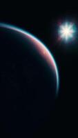 esfera de nocturno tierra planeta en exterior espacio, vertical video