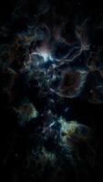 un vibrante nebulosa lleno con reluciente estrellas en un oscuro y misterioso espacio video
