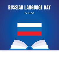 illustration graphic of a translator's book and a russian flag, perfect for international day, russian language day, celebrate, greeting card, etc. vector