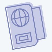 Icon Passport. related to Security symbol. two tone style. simple design illustration vector