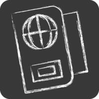 Icon Passport. related to Security symbol. chalk Style. simple design illustration vector