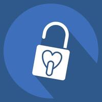 Icon Padlock. related to Security symbol. long shadow style. simple design illustration vector