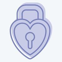 Icon Padlock 2. related to Security symbol. two tone style. simple design illustration vector