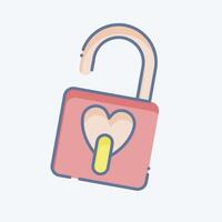 Icon Padlock. related to Security symbol. doodle style. simple design illustration vector