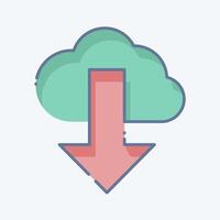 Icon Cloud Computing. related to Security symbol. doodle style. simple design illustration vector