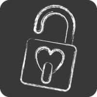 Icon Padlock. related to Security symbol. chalk Style. simple design illustration vector