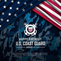 U.S. Coast Guard Birthday August 4 background illustration vector