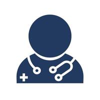 Doctor silhouette icon. Physician in hospital. vector