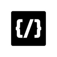 Square code mark box icon. vector