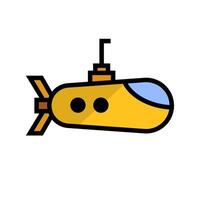 plano diseño submarino icono. vector