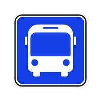 Square bus sign. Bus stop. vector