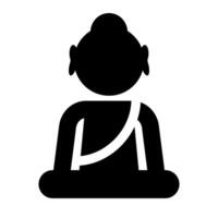Buddha silhouette icon. Buddhism. vector