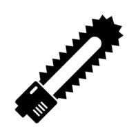 Simple chainsaw silhouette icon. vector