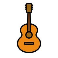 Guitar music icon. Stringed instrument playing. vector