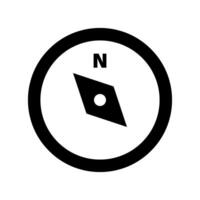 Compass silhouette icon. Navigation tool. vector