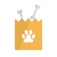 Pet food bag and bones. Dog food. vector