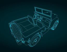 All-terrain vehicle sketch vector