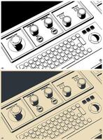 CNC control panel close up vector