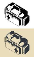 First aid bag illustrations vector