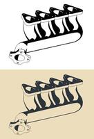 Exhaust manifold sketches vector