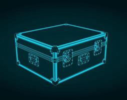 Road case for stage equipment isometric blueprint vector