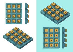 Numeric keypad color blueprints vector