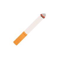 Cigarette on white isolated background. Smoking cessation day. No smoking, tobacco, simple cigarette icon. Flat illustration. vector