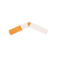 Broken cigarette. Concept no smoke. Flat illustration isolated on white background. vector