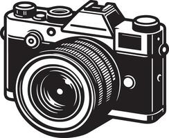 Digital photo camera illustration for photography day. Icon of photography equipment. Photographer element with shutter and focus. vector