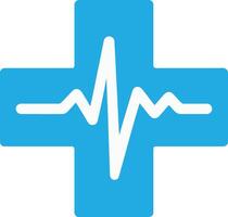 Medical Cross with Heartbeat illustration. vector